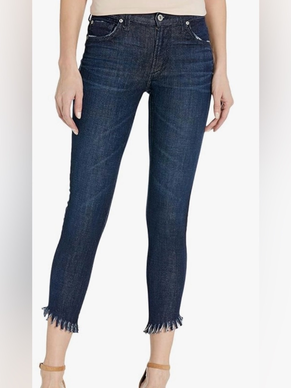 James Jeans Twiggy Drifter Cropped Frayed-Hem Skinny Jeans Sz29 NWT